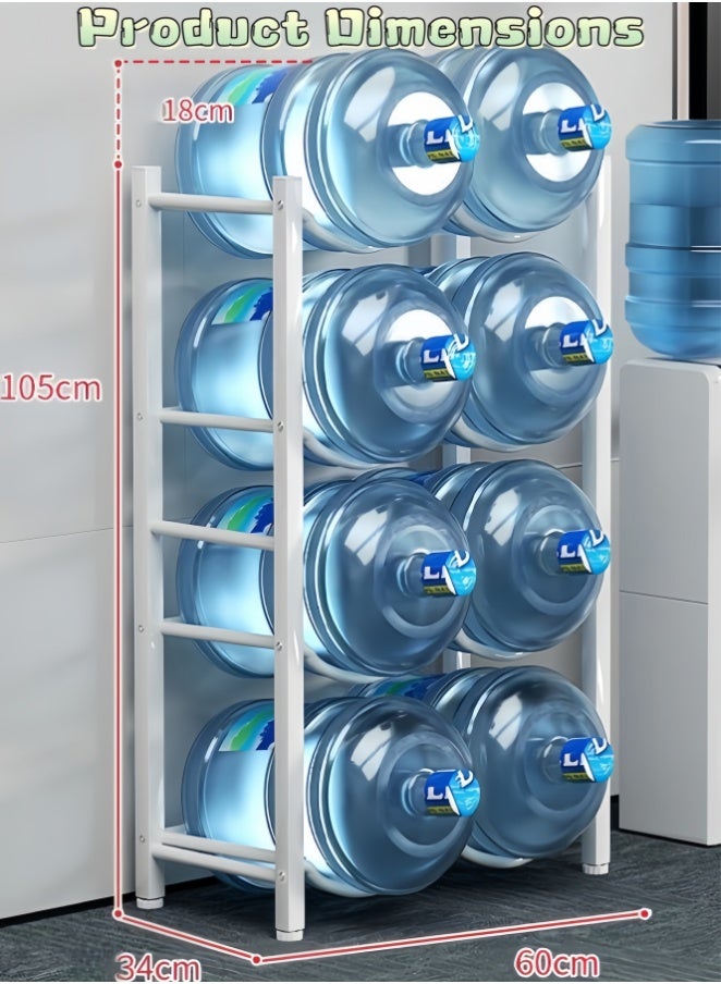 حامل زجاجة ماء، حامل موزع ماء مزدوج الصفوف، رف متين لأباريق تبريد المياه، رف ماء من 4 طبقات للمنزل والمطبخ والمكتب (XM_439W_2) - Image 3